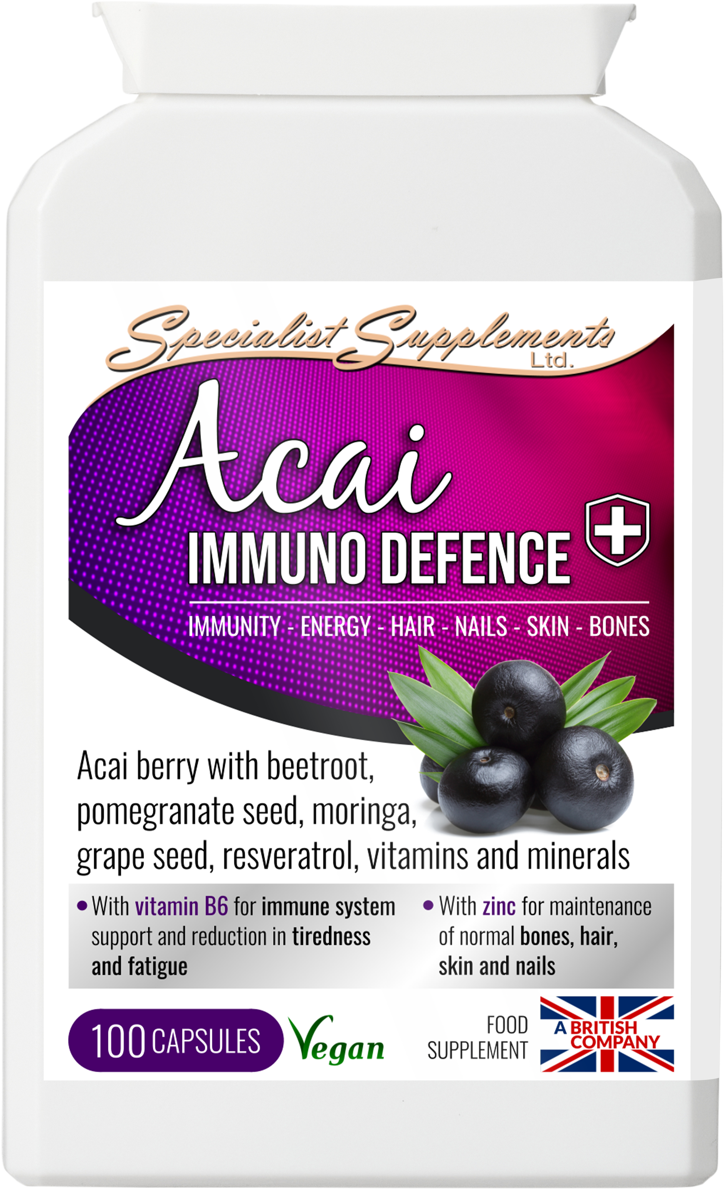 Wholesale private label acai immuno defence capsules