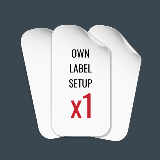 Own Label setup (label for x1 product plus pot images)